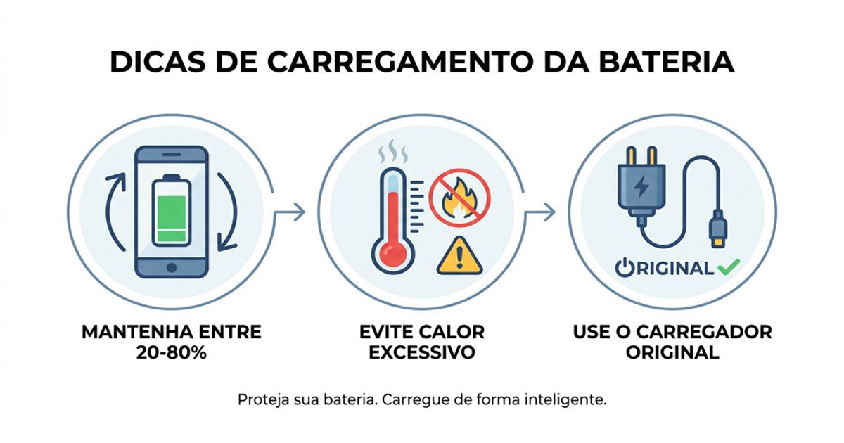 dicas para evitar degradação da bateria do celular