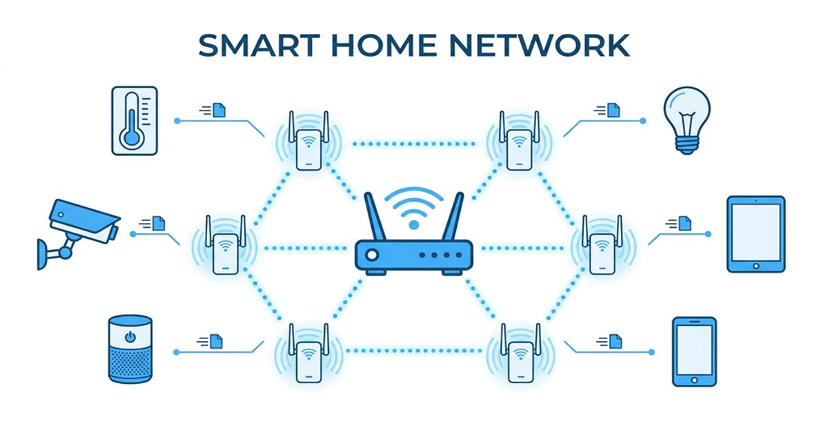 rede Wi-Fi mesh para casa inteligente
